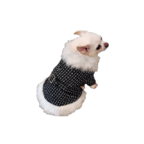 Black Diamond Faux Fur Trimmed Dog Coat